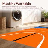 Ultra Soft Area Rug, Non Slip, Stain Resistant, Washable Area Rugs for Living Room, Bedroom, Youthful Urban Sport Theme(Orange)
