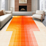 Ultra Soft Area Rug, Non Slip, Stain Resistant, Washable Area Rugs for Living Room, Bedroom, Eclectic Colorful Contemporary Fusion(Orange)
