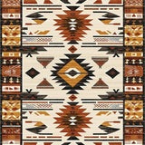 Ultra Soft Area Rug, Non Slip, Stain Resistant, Washable Area Rugs for Living Room, Bedroom, Vibrant Abstract Symmetrical Composition(Brown)