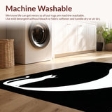 Ultra Soft Area Rug, Non Slip, Stain Resistant, Washable Area Rugs for Living Room, Bedroom, Contemporary Cozy Black and White Pattern(Black)