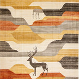 Ultra Soft Area Rug, Non Slip, Stain Resistant, Washable Area Rugs for Living Room, Bedroom, Elegant Earthy Toned Print(Beige)