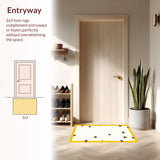 Ultra Soft Area Rug, Non Slip, Stain Resistant, Washable Area Rugs for Living Room, Bedroom, Elegant Light Toned Fungi Graphic(Yellow)