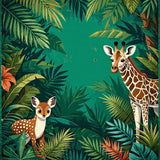 Ultra Soft Area Rug, Non Slip, Stain Resistant, Washable Area Rugs for Living Room, Bedroom, Eclectic Tropical Animal Imagery(Green)