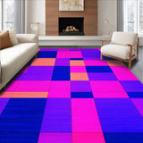 Ultra Soft Area Rug, Non Slip, Stain Resistant, Washable Area Rugs for Living Room, Bedroom, Playful Multicolored Tiled Design(Purple)
