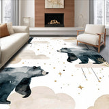 Ultra Soft Area Rug, Non Slip, Stain Resistant, Washable Area Rugs for Living Room, Bedroom, Artistic Fantasy Animal Landscape(Beige)