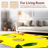 Ultra Soft Area Rug, Non Slip, Stain Resistant, Washable Area Rugs for Living Room, Bedroom, Charming Citrus Aesthetic Delight(Yellow)