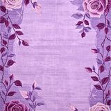 Ultra Soft Area Rug, Non Slip, Stain Resistant, Washable Area Rugs for Living Room, Bedroom, Vibrant Cozy Botanical Touch(Purple)