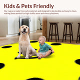 Ultra Soft Area Rug, Non Slip, Stain Resistant, Washable Area Rugs for Living Room, Bedroom, Lively Colorful Abstract Icon(Yellow)