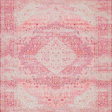 Ultra Soft Area Rug, Non Slip, Stain Resistant, Washable Area Rugs for Living Room, Bedroom, Whimsical Pastel Botanical Motif(Pink)