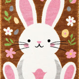 Ultra Soft Area Rug, Non Slip, Stain Resistant, Washable Area Rugs for Living Room, Bedroom, Cozy Nature-Inspired Bunny Artwork(Brown)