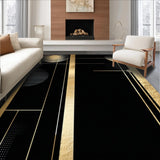 Ultra Soft Area Rug, Non Slip, Stain Resistant, Washable Area Rugs for Living Room, Bedroom, Sleek Contemporary Linear Design(Gold)