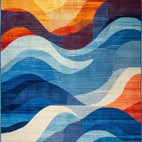 Ultra Soft Area Rug, Non Slip, Stain Resistant, Washable Area Rugs for Living Room, Bedroom, Vibrant Modern Abstract Motif(Blue)