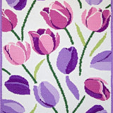 Ultra Soft Area Rug, Non Slip, Stain Resistant, Washable Area Rugs for Living Room, Bedroom, Fresh Blooming Tulip Arrangement Style(Purple)
