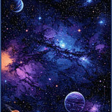 Ultra Soft Area Rug, Non Slip, Stain Resistant, Washable Area Rugs for Living Room, Bedroom, Radiant Planetary Color Splash(Blue)