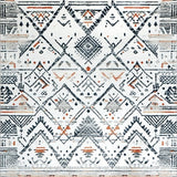 Ultra Soft Area Rug, Non Slip, Stain Resistant, Washable Area Rugs for Living Room, Bedroom, Rustic Ogee Patterned Accent(White)