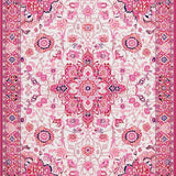 Ultra Soft Area Rug, Non Slip, Stain Resistant, Washable Area Rugs for Living Room, Bedroom, Artistic Bright Floral Impression(Pink)