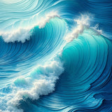 Ultra Soft Area Rug, Non Slip, Stain Resistant, Washable Area Rugs for Living Room, Bedroom, 3D Ocean Wave Bedroom Rug for Coastal Decor(Blue)