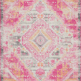 Ultra Soft Area Rug, Non Slip, Stain Resistant, Washable Area Rugs for Living Room, Bedroom, Vibrant Boho Lattice Creation(Pink)