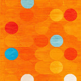 Ultra Soft Area Rug, Non Slip, Stain Resistant, Washable Area Rugs for Living Room, Bedroom, Playful Circular Educational Aesthetic(Orange)