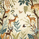 Ultra Soft Area Rug, Non Slip, Stain Resistant, Washable Area Rugs for Living Room, Bedroom, Whimsical Jungle Animal Print Perfect for Kids Rooms(Beige)