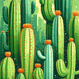 Contemporary Pastel Cacti Arrangement(Green)