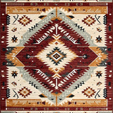 Ultra Soft Area Rug, Non Slip, Stain Resistant, Washable Area Rugs for Living Room, Bedroom, Desert Sunset Medallion Area with Tribal Geometric(Brown)