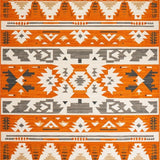 Ultra Soft Area Rug, Non Slip, Stain Resistant, Washable Area Rugs for Living Room, Bedroom, Lively Southwestern Color Fusion(Orange)