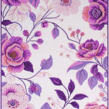 Ultra Soft Area Rug, Non Slip, Stain Resistant, Washable Area Rugs for Living Room, Bedroom, Cozy Vibrant Garden Influence(Purple)