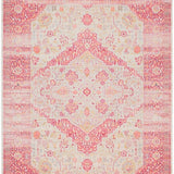 Ultra Soft Area Rug, Non Slip, Stain Resistant, Washable Area Rugs for Living Room, Bedroom, Floral Retro Elegance Blend(Pink)