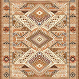 Ultra Soft Area Rug, Non Slip, Stain Resistant, Washable Area Rugs for Living Room, Bedroom, Tribal Medallion with Rustic Boho Charm and Earthy Tones Area(Beige)