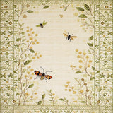 Ultra Soft Area Rug, Non Slip, Stain Resistant, Washable Area Rugs for Living Room, Bedroom, Nature-Inspired Insect Print Area Rug for Living Room(Beige)