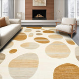 Beige Faux Fur with Antelope Inspired Abstract(Beige)