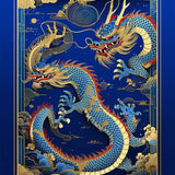 Striking Dragon Silhouette Art(Blue)