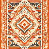 Ultra Soft Area Rug, Non Slip, Stain Resistant, Washable Area Rugs for Living Room, Bedroom, Chic Modern Textured Stripes(Orange)
