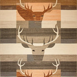 Ultra Soft Area Rug, Non Slip, Stain Resistant, Washable Area Rugs for Living Room, Bedroom, Elegant Nature Motif with Warm Tones(Brown)