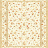Ultra Soft Area Rug, Non Slip, Stain Resistant, Washable Area Rugs for Living Room, Bedroom, Low Pile Beige Area Floral Small(Beige)