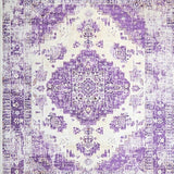 Ultra Soft Area Rug, Non Slip, Stain Resistant, Washable Area Rugs for Living Room, Bedroom, Sophisticated Ivy Medallion Style(Purple)