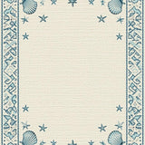 Ultra Soft Area Rug, Non Slip, Stain Resistant, Washable Area Rugs for Living Room, Bedroom, Coastal Inspired Seashell Motif(Beige)