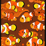 Ultra Soft Area Rug, Non Slip, Stain Resistant, Washable Area Rugs for Living Room, Bedroom, Cheerful Modern Aquatic Illustration(Orange)