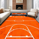 Ultra Soft Area Rug, Non Slip, Stain Resistant, Washable Area Rugs for Living Room, Bedroom, Bold Orange Sphere with Athletic Flair(Orange)