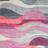 Ultra Soft Area Rug, Non Slip, Stain Resistant, Washable Area Rugs for Living Room, Bedroom, Contemporary Soft Abstract Waves(Gray)