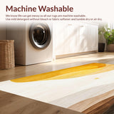 Ultra Soft Area Rug, Non Slip, Stain Resistant, Washable Area Rugs for Living Room, Bedroom, Sunrise Hues Abstract Area Entry Accent Faux Wool Door Mat(Gold)