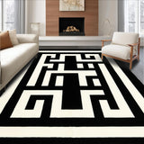 Ultra Soft Area Rug, Non Slip, Stain Resistant, Washable Area Rugs for Living Room, Bedroom, Sleek Arch Knot Modernist Inspiration(Black)