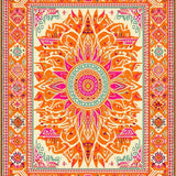 Ultra Soft Area Rug, Non Slip, Stain Resistant, Washable Area Rugs for Living Room, Bedroom, Vibrant Semi-Circular Rainbow Design(Orange)