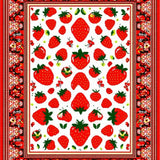 Ultra Soft Area Rug, Non Slip, Stain Resistant, Washable Area Rugs for Living Room, Bedroom, Joyful Springtime Fruit and Bee Fusion(Red)