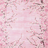 Ultra Soft Area Rug, Non Slip, Stain Resistant, Washable Area Rugs for Living Room, Bedroom, Vibrant Contemporary Blossom Artwork(Pink)