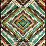 Ultra Soft Area Rug, Non Slip, Stain Resistant, Washable Area Rugs for Living Room, Bedroom, Eclectic Geometric Earthy Tones(Blue)