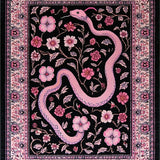 Ultra Soft Area Rug, Non Slip, Stain Resistant, Washable Area Rugs for Living Room, Bedroom, Trendy Vibrant Botanical Look(Black)