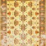 Ultra Soft Area Rug, Non Slip, Stain Resistant, Washable Area Rugs for Living Room, Bedroom, Chic Vintage Tiled Arrangement(Yellow)