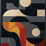 Ultra Soft Area Rug, Non Slip, Stain Resistant, Washable Area Rugs for Living Room, Bedroom, Abstract Black Geometric Living Room Area Rug(Black)